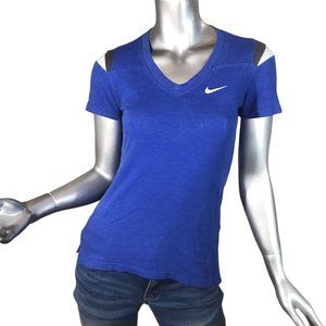 Nike Women's Small V Neck Blue Touch Down Tee T Shirt